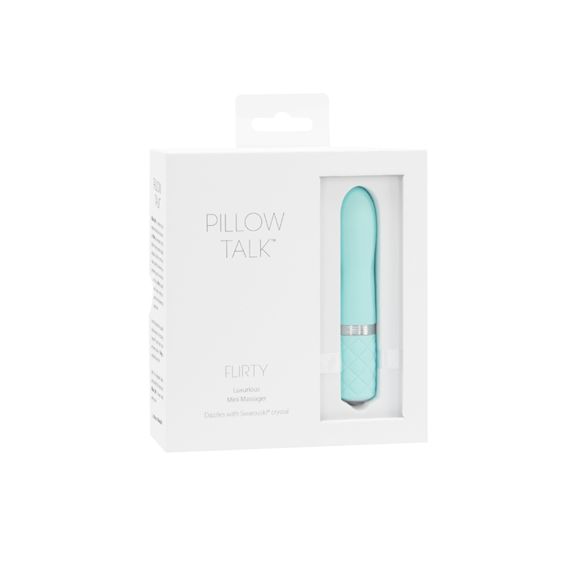 Pillow Talk |枕邊私語 FLIRTY 浮逗 施華水鑽 迷你防水靜音按摩棒 藍色