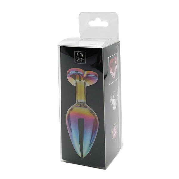 SM VIP|鐳射心型後庭塞 俏皮粉 M - 80g