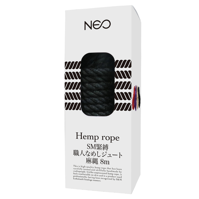 NEO|SM緊縛 繩縛工匠精心製作黃麻繩 黑色 8公尺