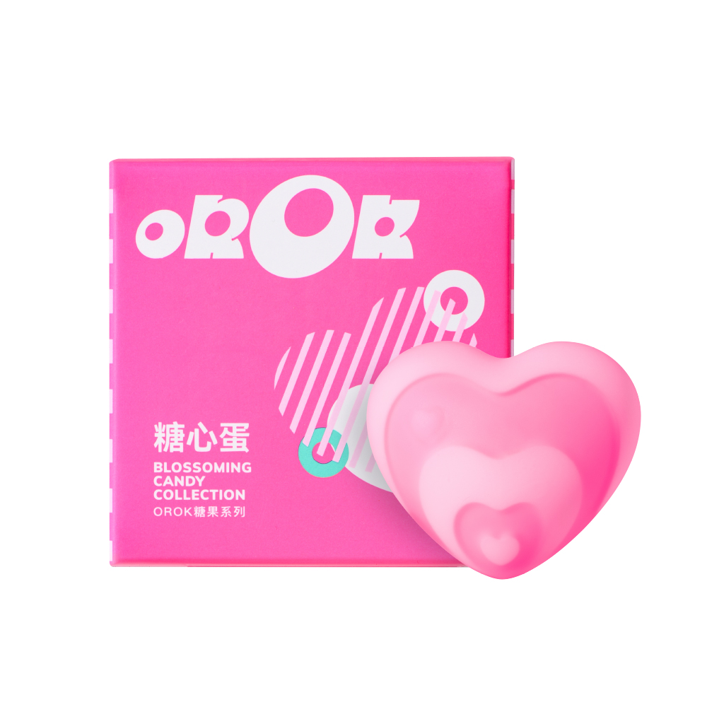 OROK|糖心蛋 粉白雙色條紋 心型跳蛋 按摩器