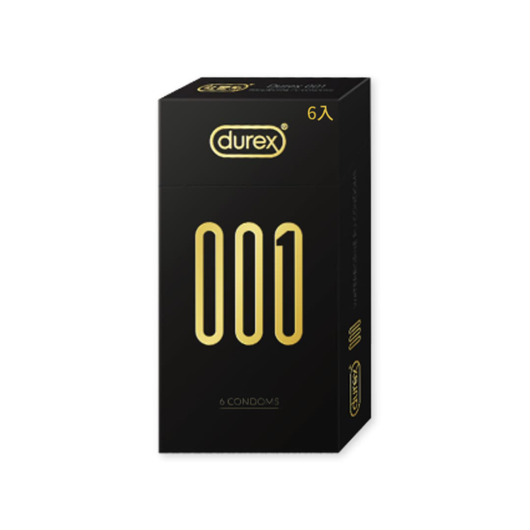 Durex|杜蕾斯 001最薄 水性PU聚氨酯 標準裝保險套 衛生套 6片裝