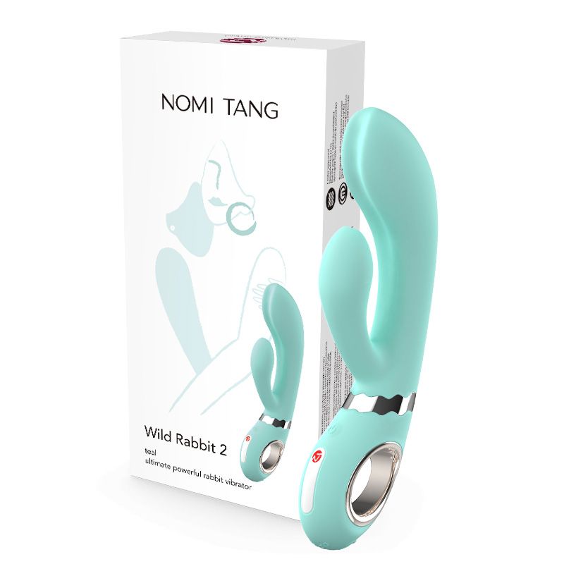 Nomi Tang|德國 Wild Rabbit2 野兔二代 柔軟可彎曲雙頭電動按摩棒 - 蒂芬妮藍
