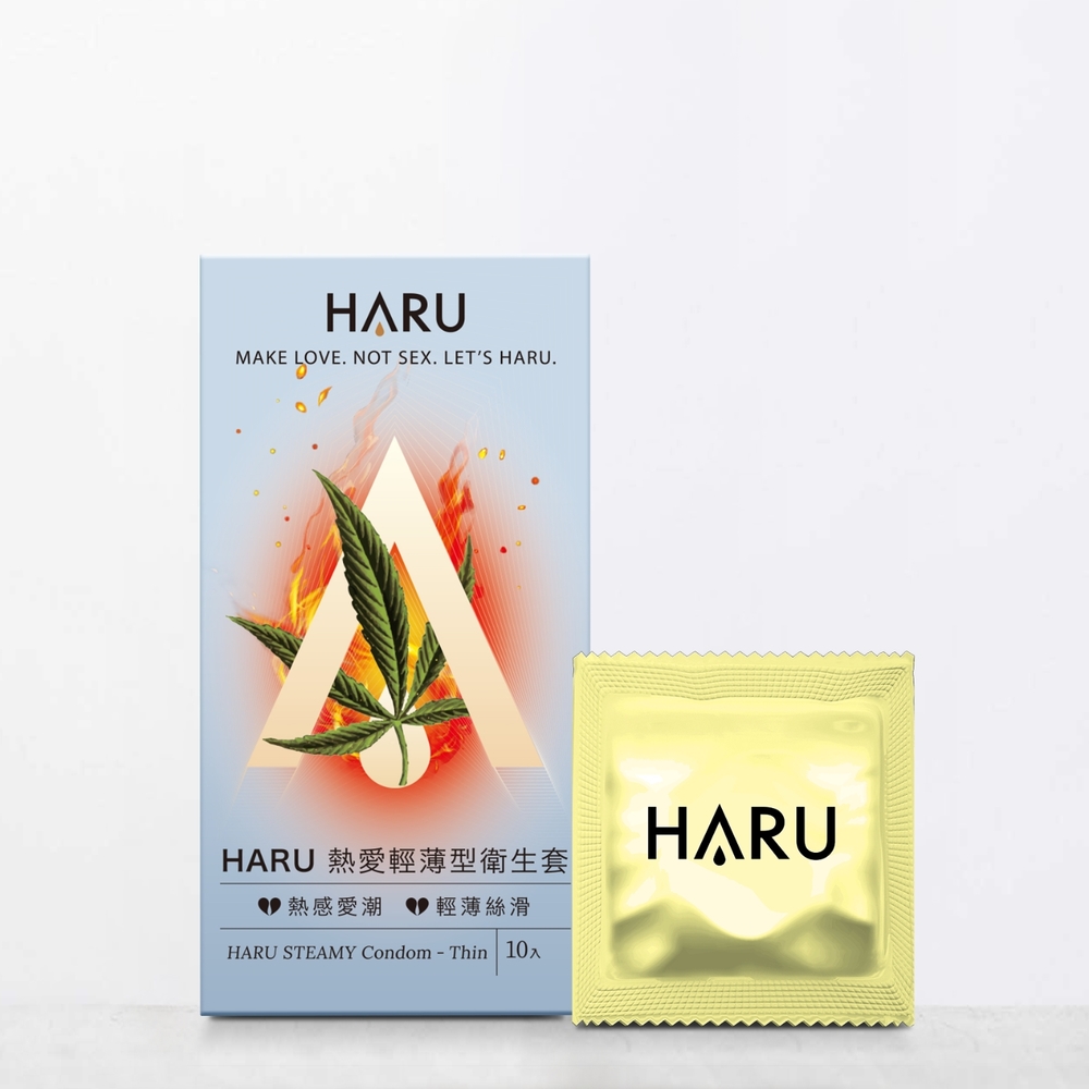 HARU｜STEAMY THIN 熱愛輕薄型衛生套 大.麻.熱感愛潮 -10入組