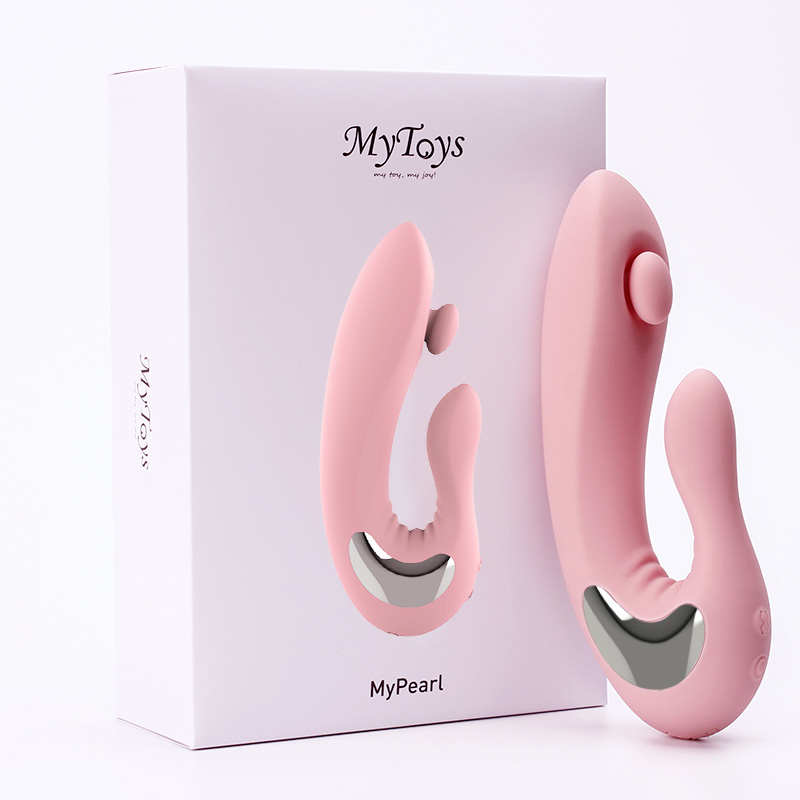 Mytoys｜德國 MyPearl 愛珠柔軟頂頂棒 雙點刺激 電動按摩棒 - 櫻花粉