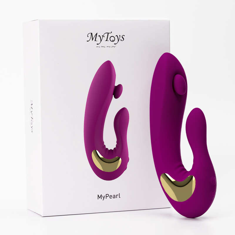 ◆售完斷貨◆Mytoys|德國 MyPearl 愛珠柔軟頂頂棒 雙點刺激 電動按摩棒 - 調情紫