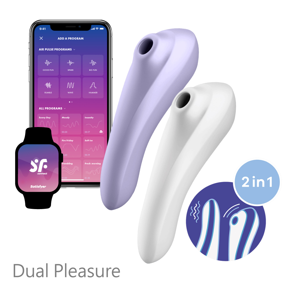 Satisfyer|德國 Dual Pleasure 智能陰蒂吸吮 震動 電動按摩棒 - 白