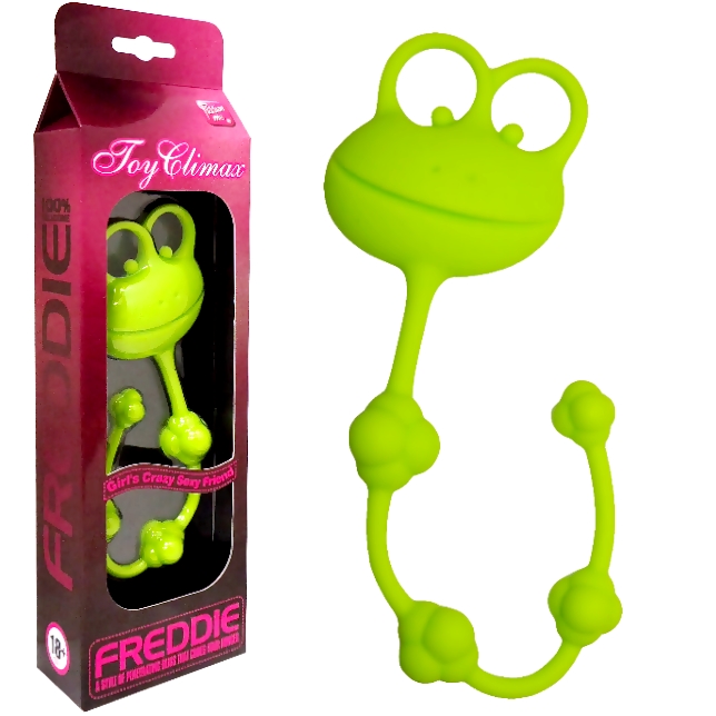 俏皮青蛙4球矽膠後庭拉珠-綠