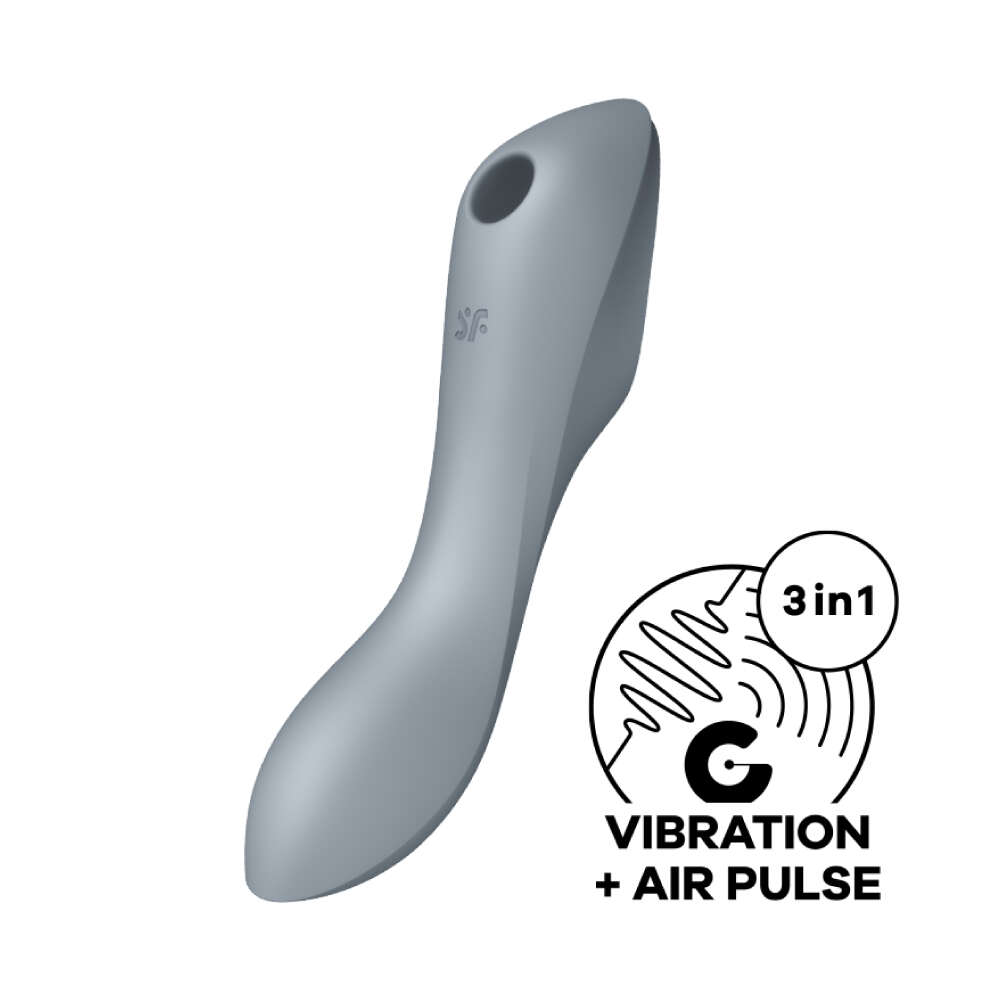 Satisfyer|德國品牌 Curvy Trinity 3 陰蒂吸吮 震動按摩棒 (灰) - 139g